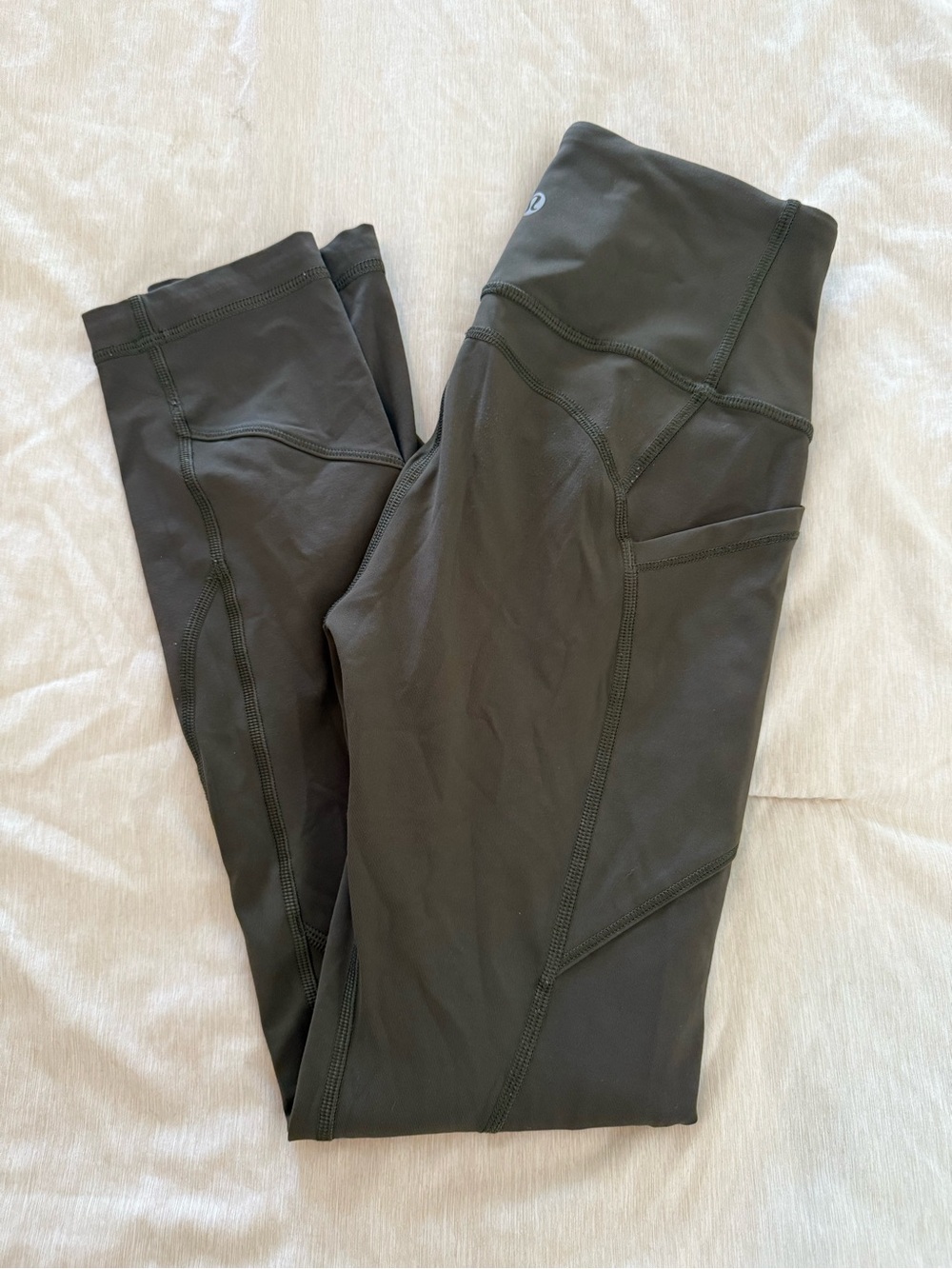Lululemon All The Right Places Crop 23” Leggings Size 4 Dark Olive